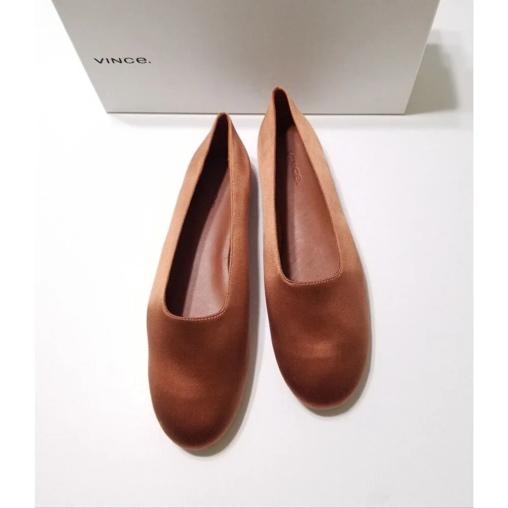 NIB Vince Maxwell Italian Satin Ballet Flat in Salmon Size 5.5, 6.5, 7.5, 8 $225 - Picture 6 of 15